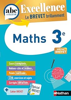 Couverture : Maths 3e - ABC Excellence - Le Brevet brillamment - Cours, Méthode, Exercices - Brevet 2027