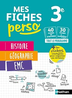 Couverture : Histoire-Géographie - EMC (Enseignement moral et civique) 3e - Mes fiches perso Brevet - Révisions Brevet 2027