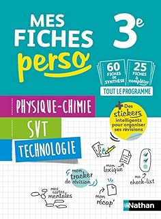 Couverture : Physique-Chimie - SVT (Sciences de la vie et de la Terre) - Technologie 3e - Mes fiches perso Brevet - Révisions Brevet 2027
