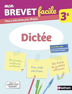 Couverture : Dictée 3e - Mon Brevet facile - Préparation à l'épreuve du Brevet 2027