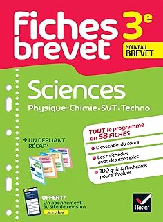 Couverture : Fiches brevet - Sciences 3e (Physique-Chimie, SVT, Technologie) Brevet 2027: tout le programme en fiches de révision détachables