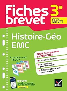 Couverture : Fiches brevet - Histoire-Géographie EMC 3e Brevet 2027: tout le programme en fiches de révision détachables