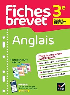 Couverture : Fiches brevet - Anglais 3e Brevet 2027: tout le programme en fiches de révision détachables
